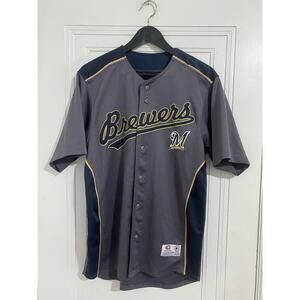 Milwaukee Brewers Gray Stitched MLB Baseball Jersey Size S